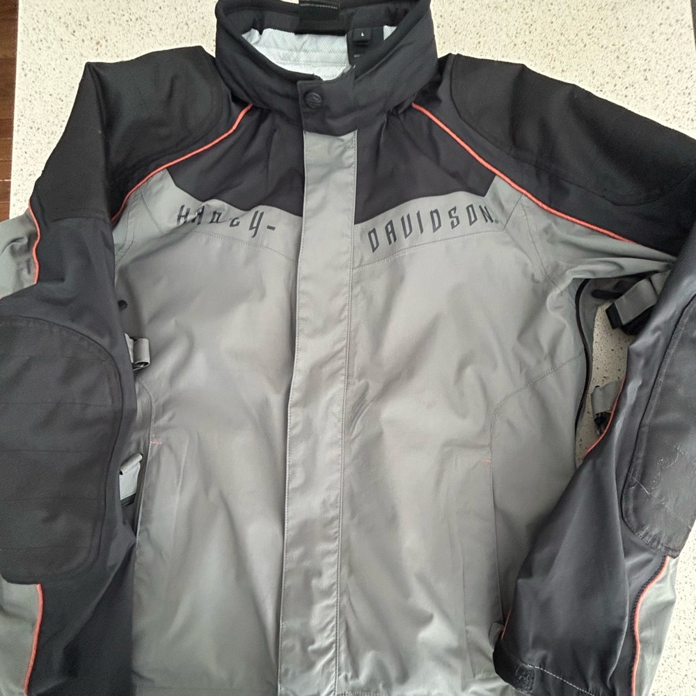 Harley-Davidson Black and Gray Performance Jacket with Stand-Up Collar